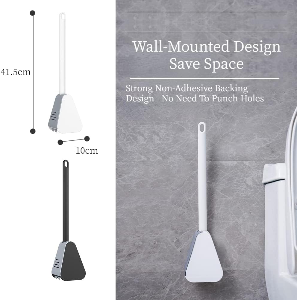 MASTERDUAN Toilet Brush and Holder Set with Flexible Silicone Bristles