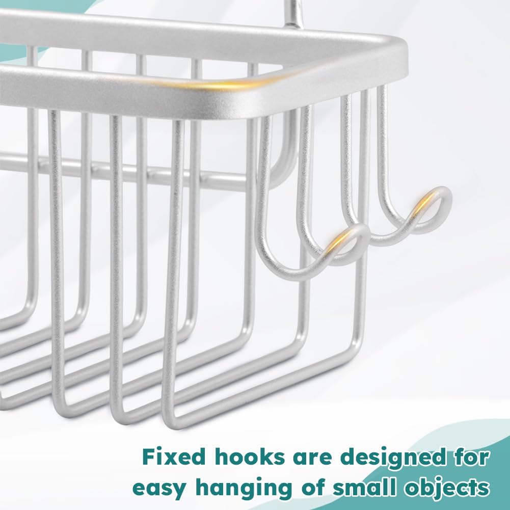 Hanging Shower Organizer with Deepened Design and Side Hooks