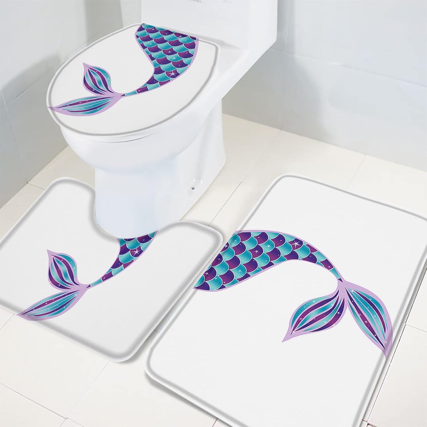 YESOF66 3 Piece Bathroom Rug Set with Non-Slip Design 1