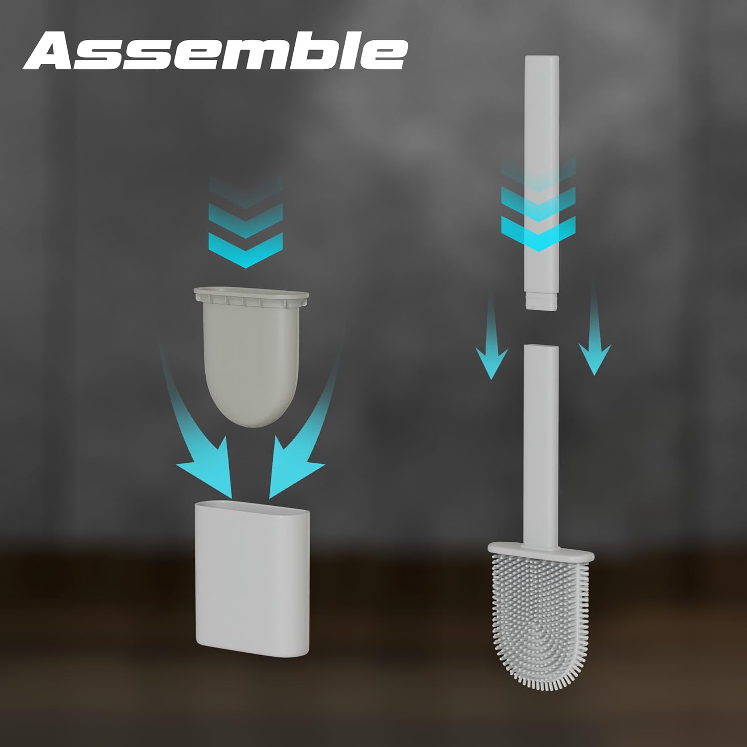 HygieX Silicone Toilet Brush Set with Holder