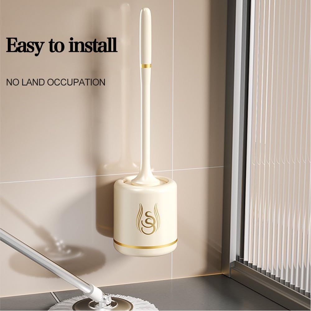 FUXINGQIYE Toilet Brush and Holder Set with Silicone Head