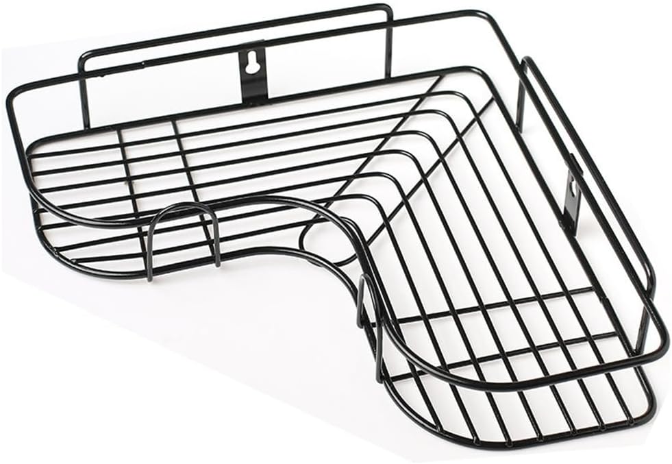 YUHOME Anti-Swing Corner Iron Shower Caddy with 2 Hooks 1