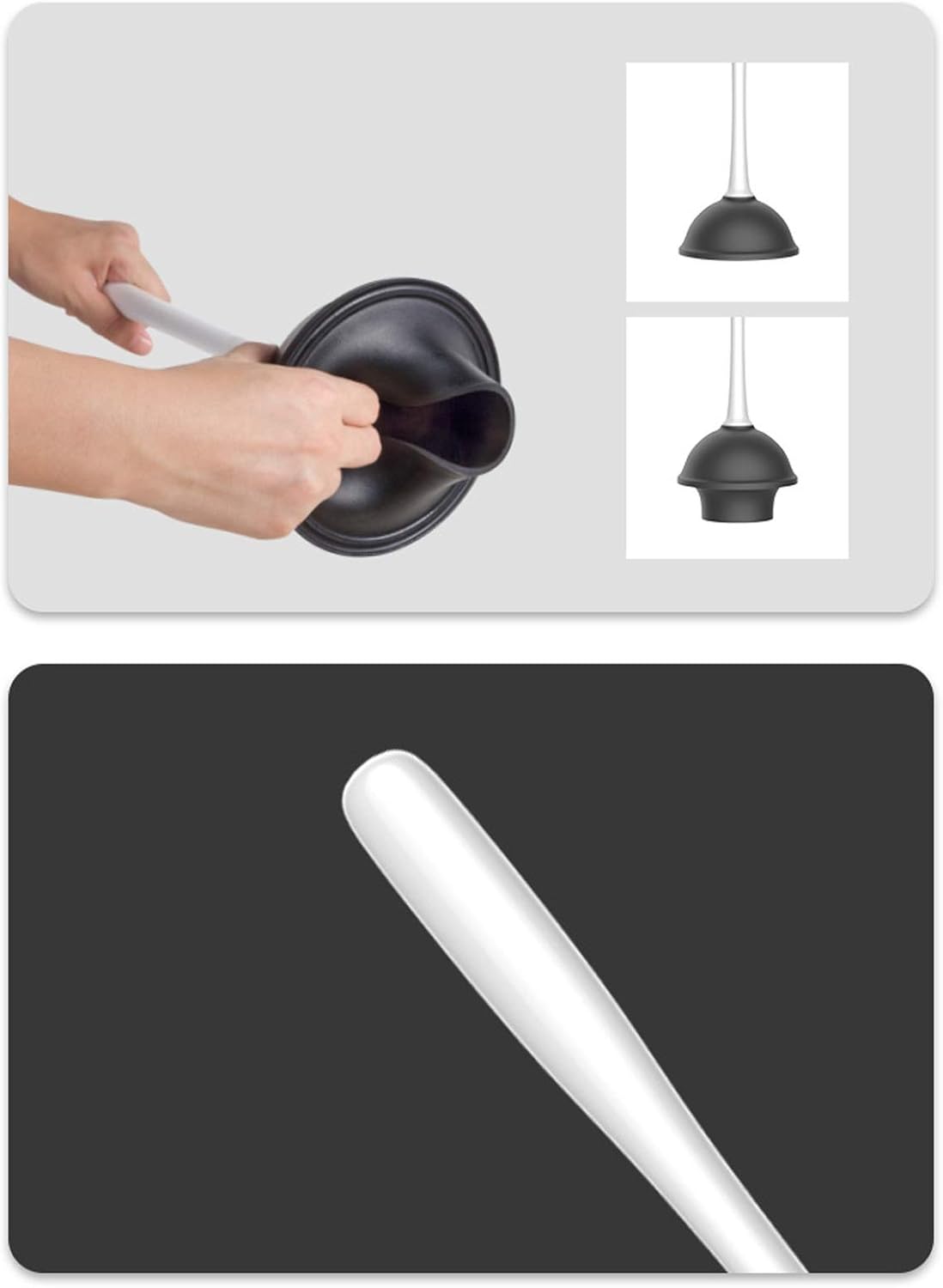 YQBUER Toilet Brush with Holder and Dredge - White Deep Cleaning Kit