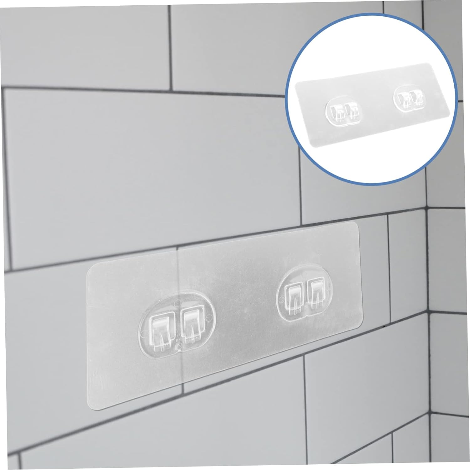 Cabilock 20 Pcs Non-Marking Double Claw Shower Shelf Hooks