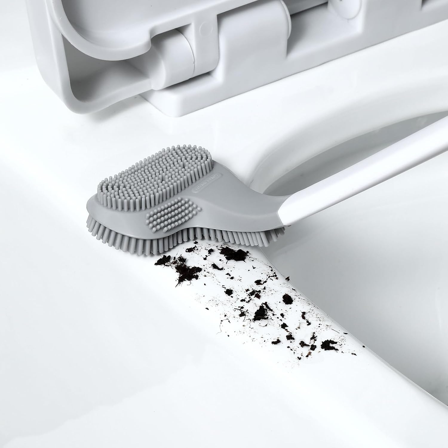 Ymombest 2 Pack Toilet Brush with Holder Flexible Silicone 360 Degree Cleaning Brush Set
