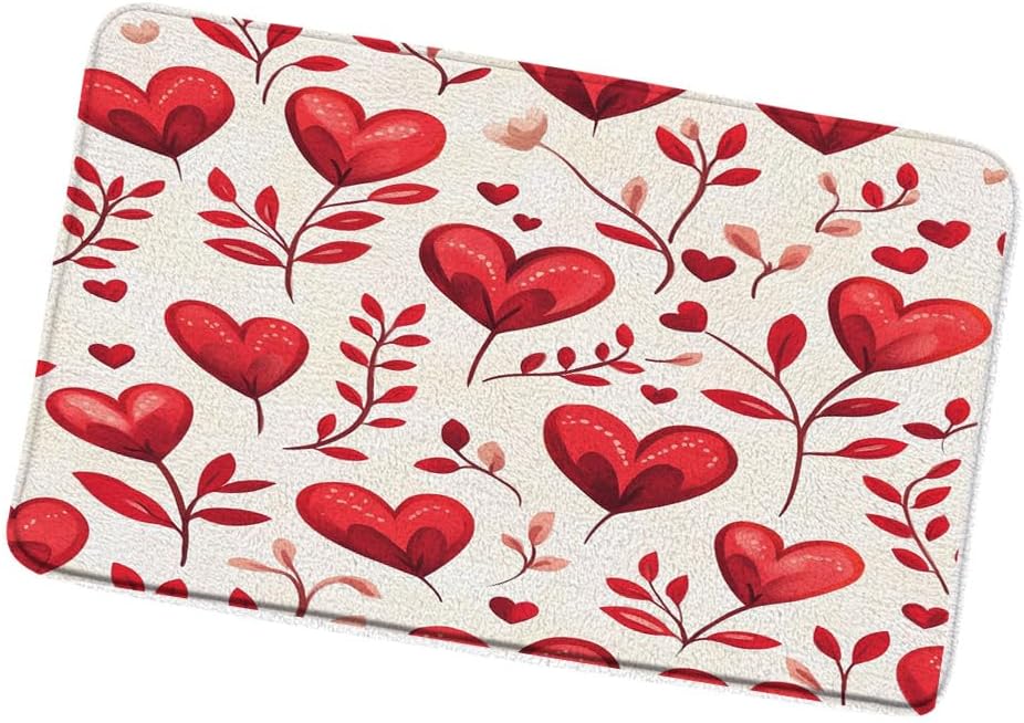 Valentines Day Heart Bath Mat 16x24 Inch