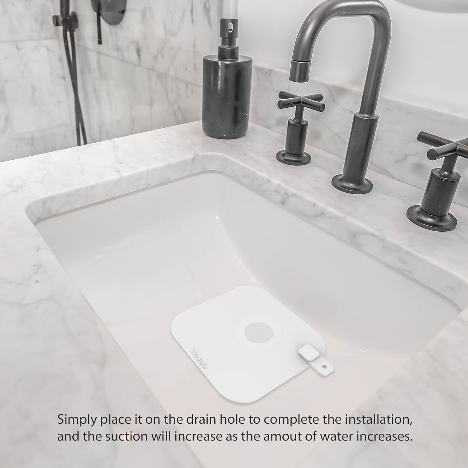 OKeanu Silicone Floor Drain Anti-Odor Mat 2 Pack White
