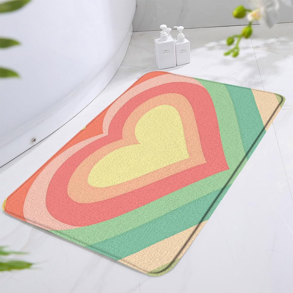 Valentine Bath Mat with Heart Design 16x24 Inch