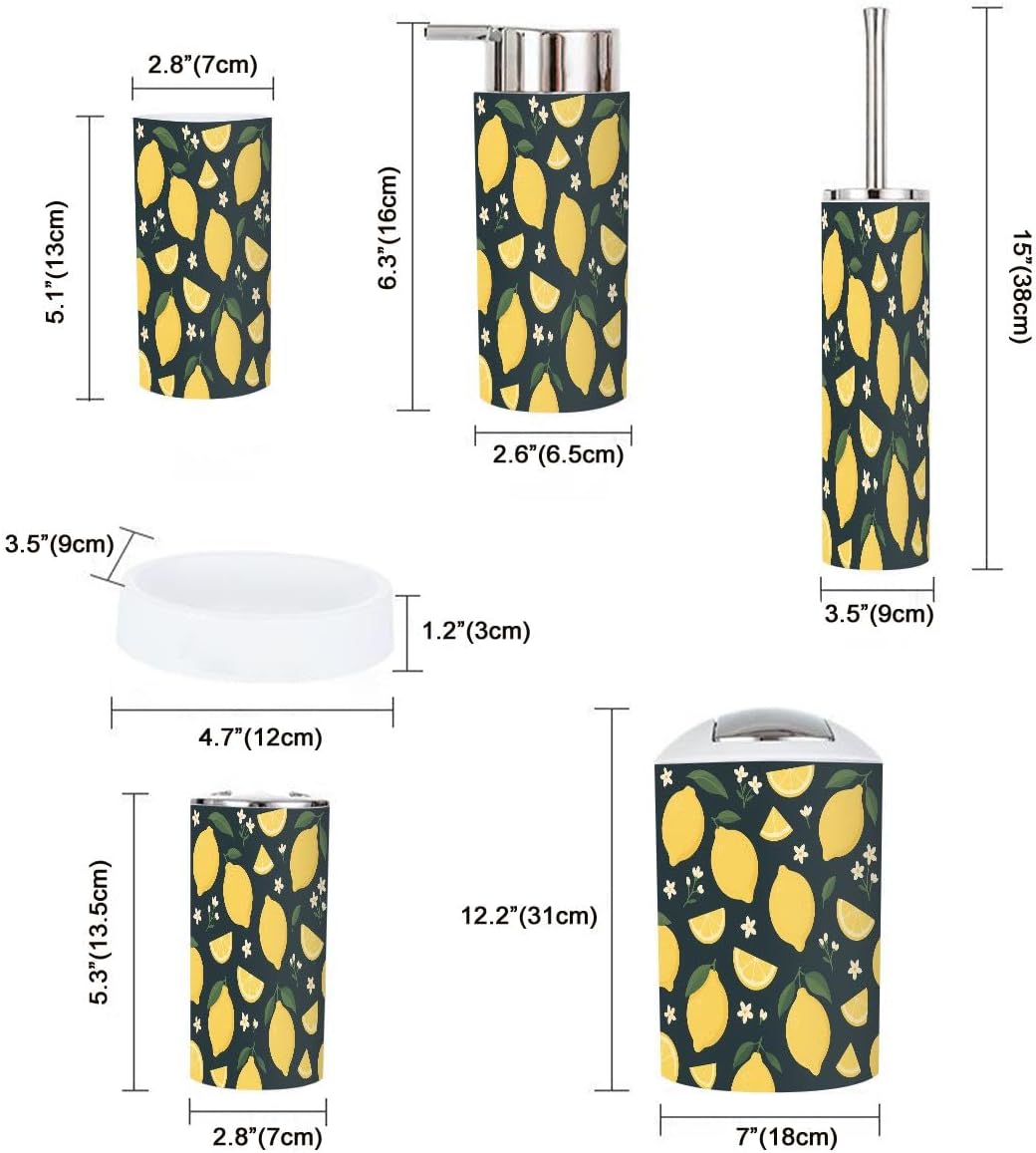 TRANQDEHOM 6-Piece Boho Tropical Bathroom Accessory Set