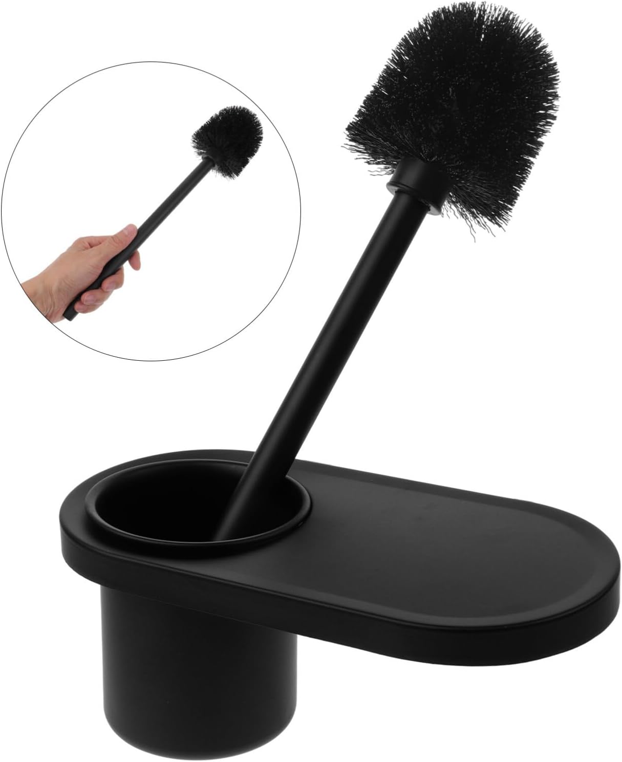 Toilet Brush and Plunger Set with Hidden Holder