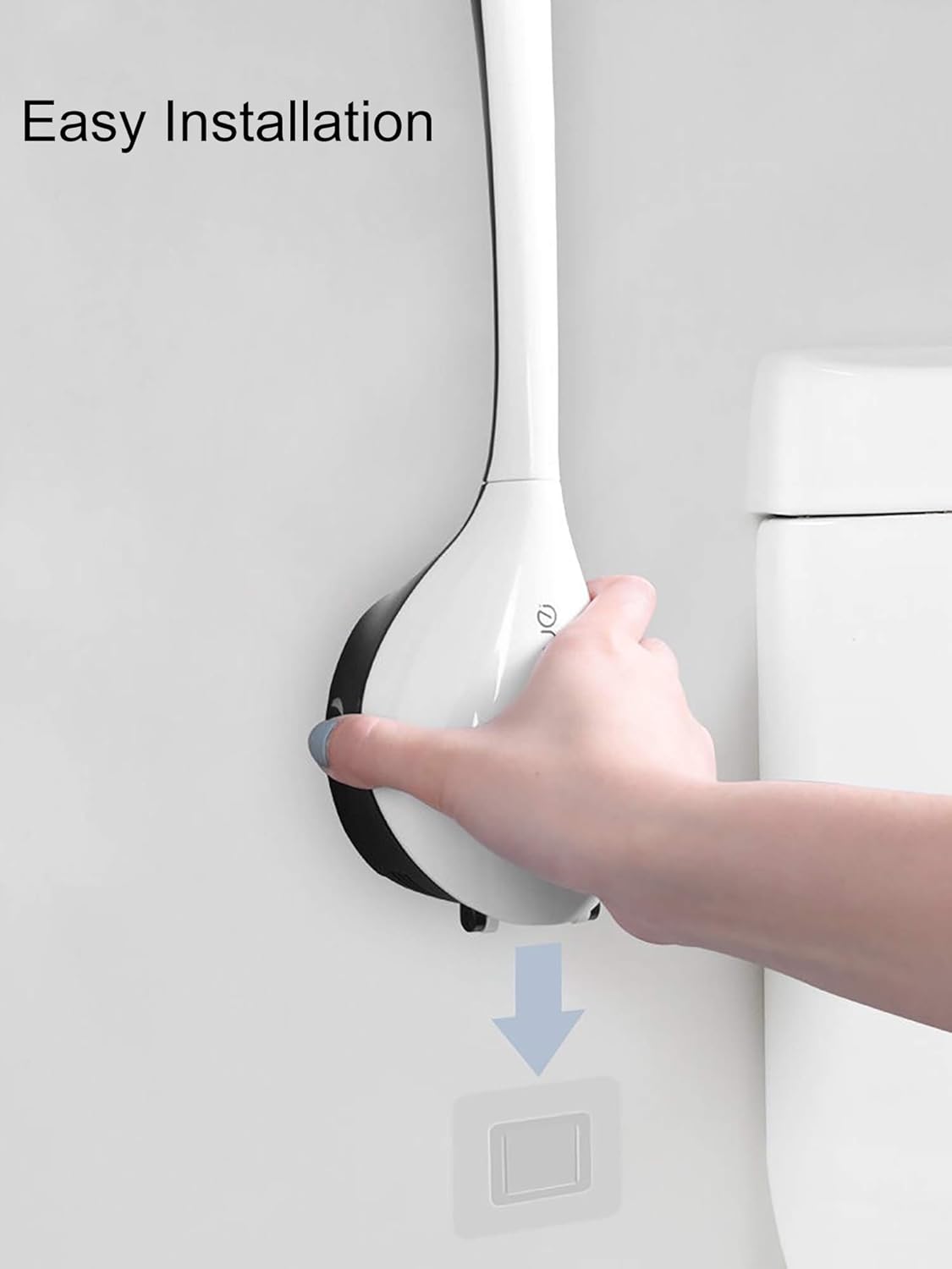 Xuanmuque Silicone Toilet Brush with Holder - Black