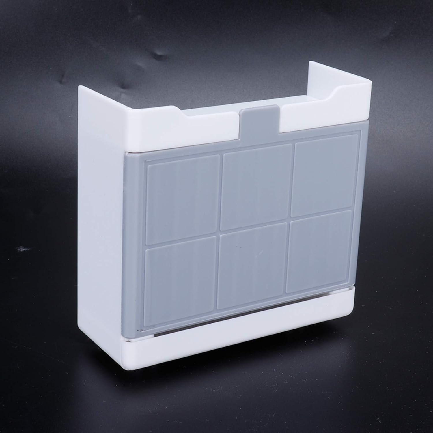 Fafeicy Gray Single Grid Shower Caddy with Drain Drawer and Hooks