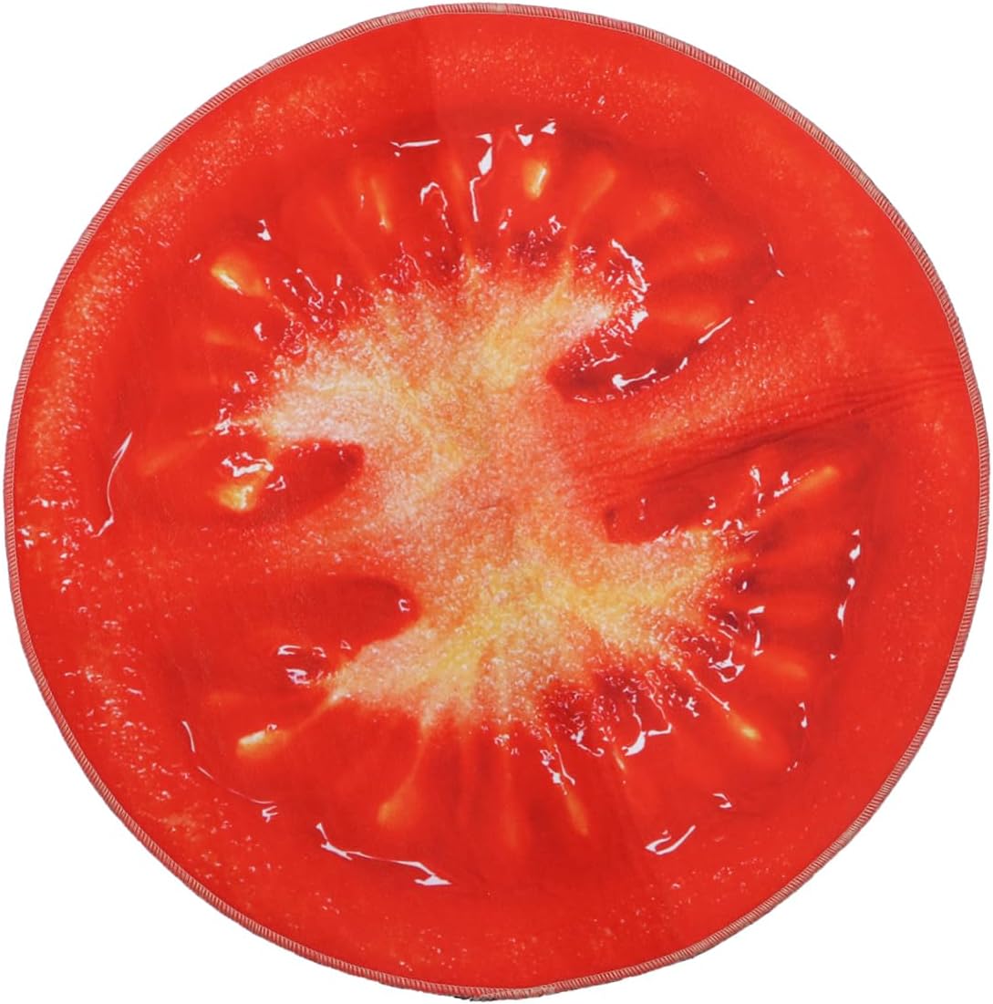 SOLUSTRE Round Non Slip Fruit Print Bath Mat
