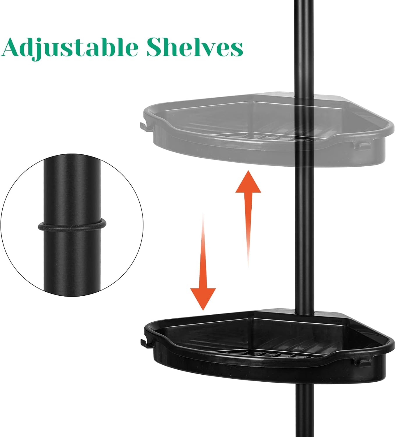 SunnyFurn Corner Shower Caddy with 4 Tiers