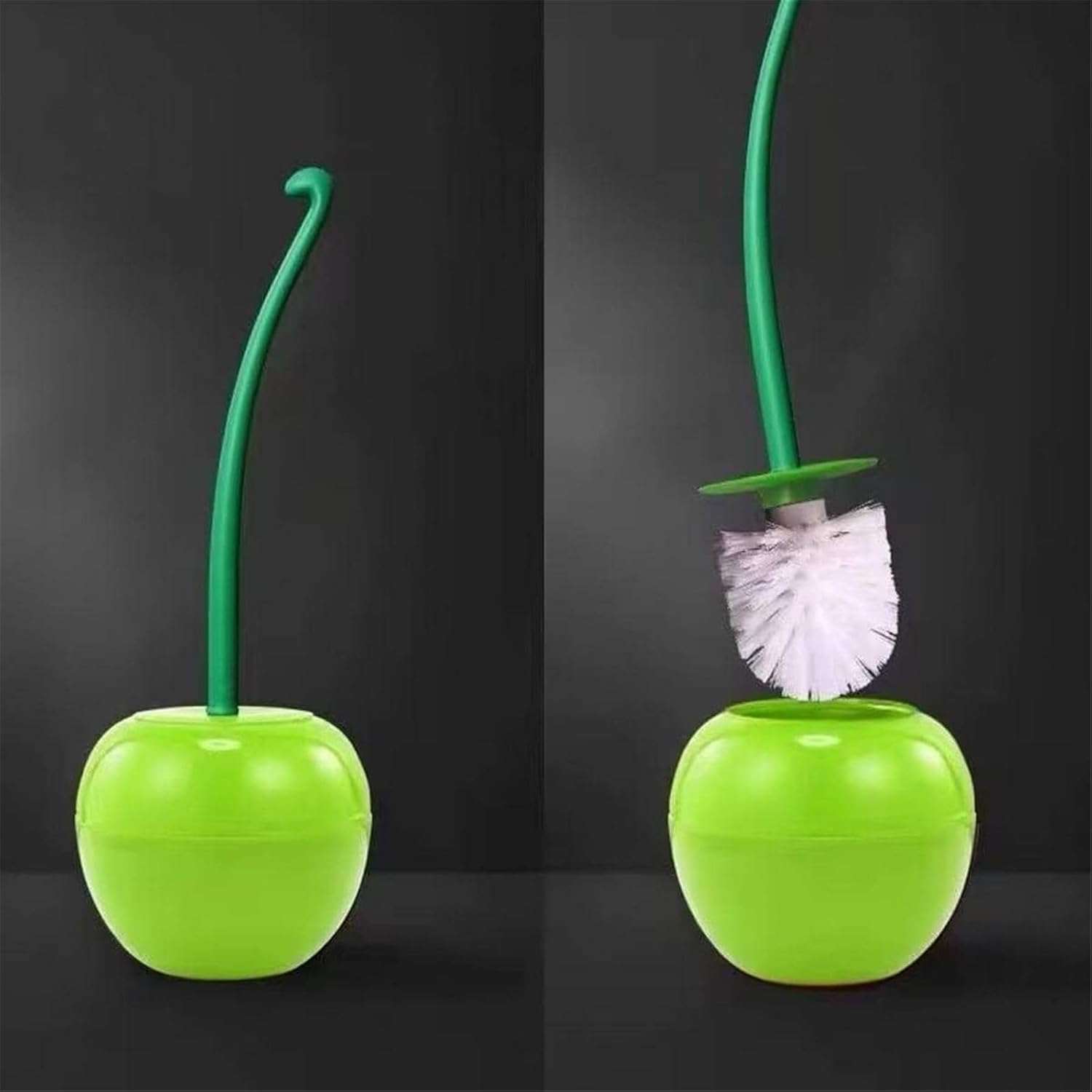 Red Cherry Toilet Brush with Wall Mount Holder
