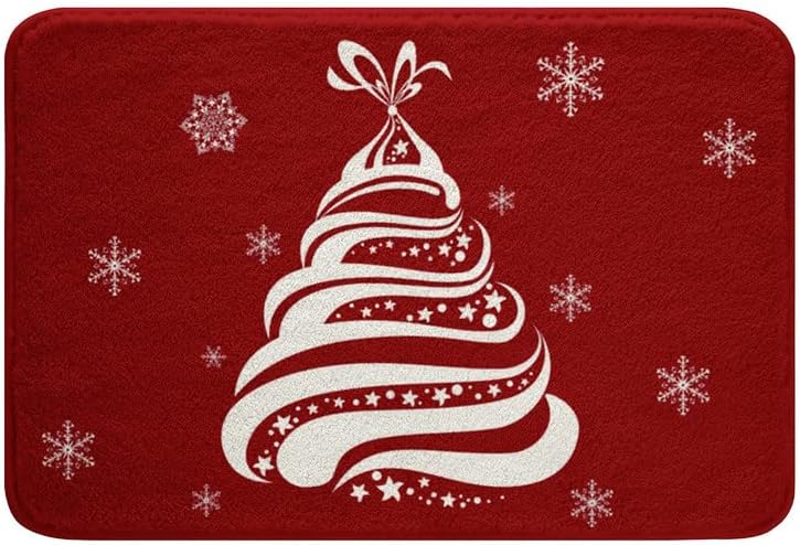 Christmas Tree Bath Rug for Boys Girls 24x16 Inch