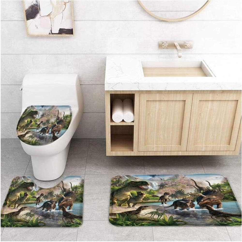 Yuaobeimei Dinosaur 3D Print Bath Set 4 Pieces