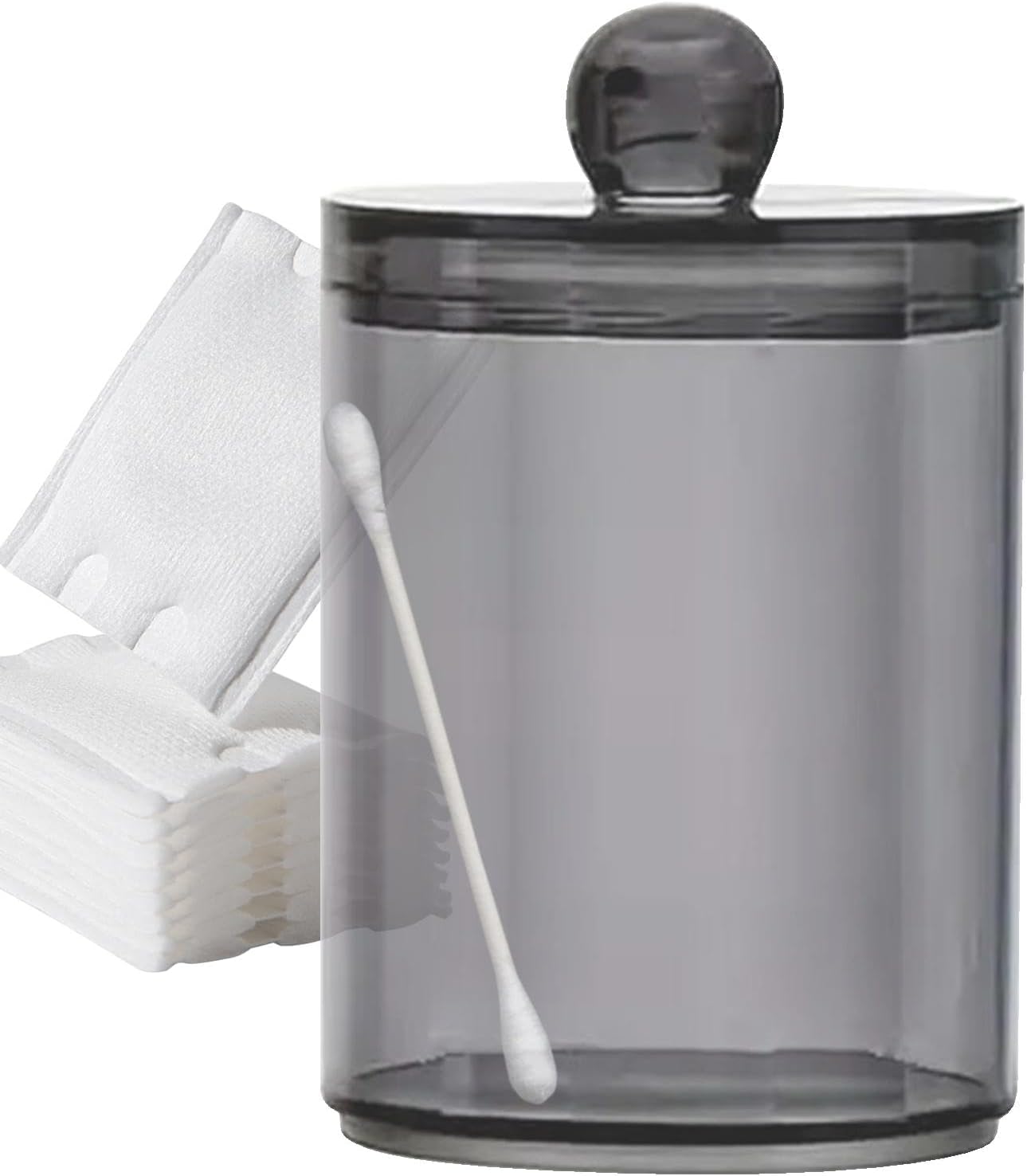Cotton Swab Dispenser with Lid and Transparent Holder