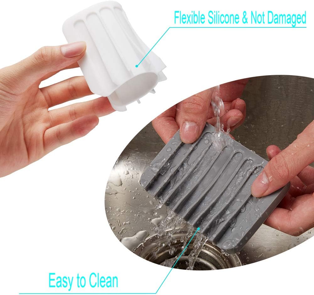 2PCS Soap Dish Holder Non-Slip Silicone Shower Drain