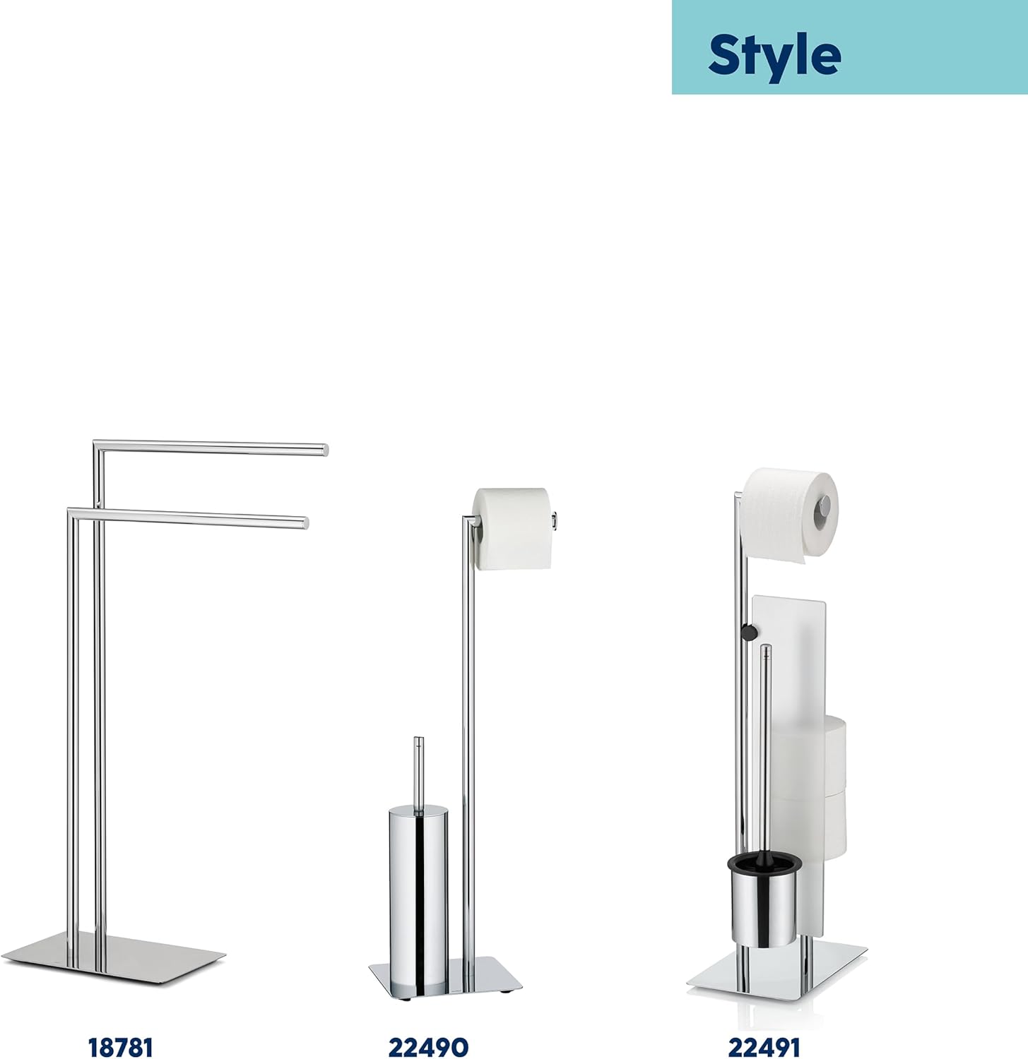 Kela Toilet Brush Set with Tissue Paper Holder and Stand