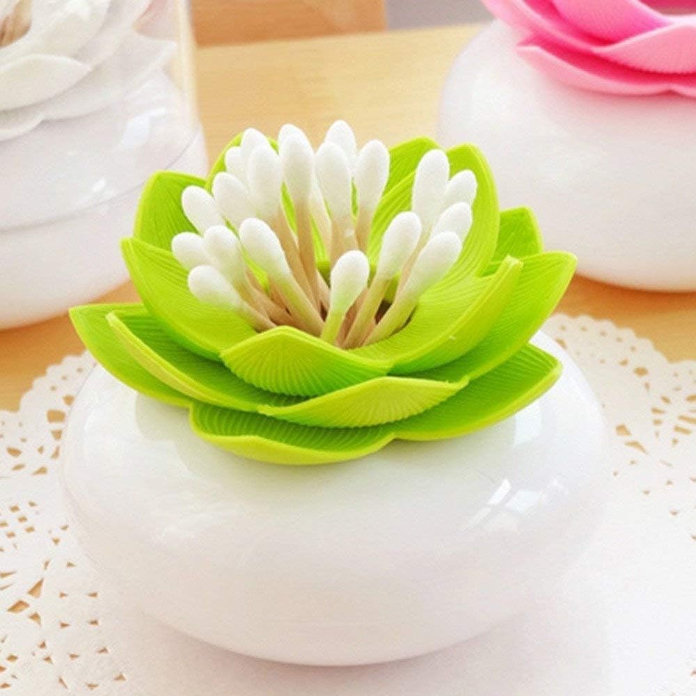 Bloss Lotus Cotton Swab Holder - Green 1