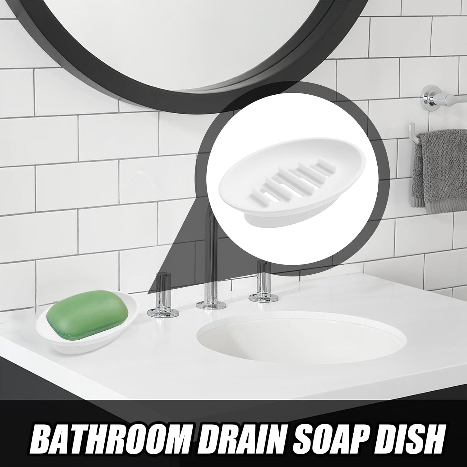 Silicone Soap Dish Holder for Shower and Kitchen