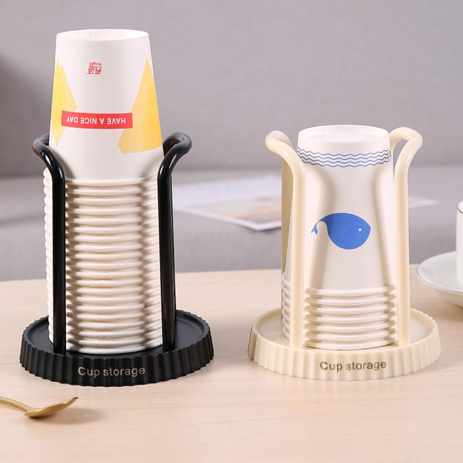 TNNOKL Paper Cup Dispenser with Holder for Kitchen and Bathroom