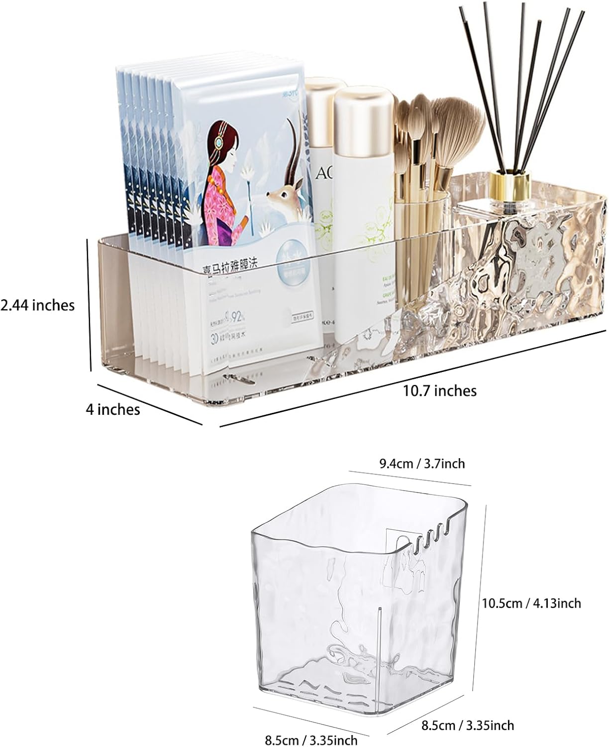Lae Nuvole Clear-Small Wall Mounted Shower Caddy Organizer 2 Pack