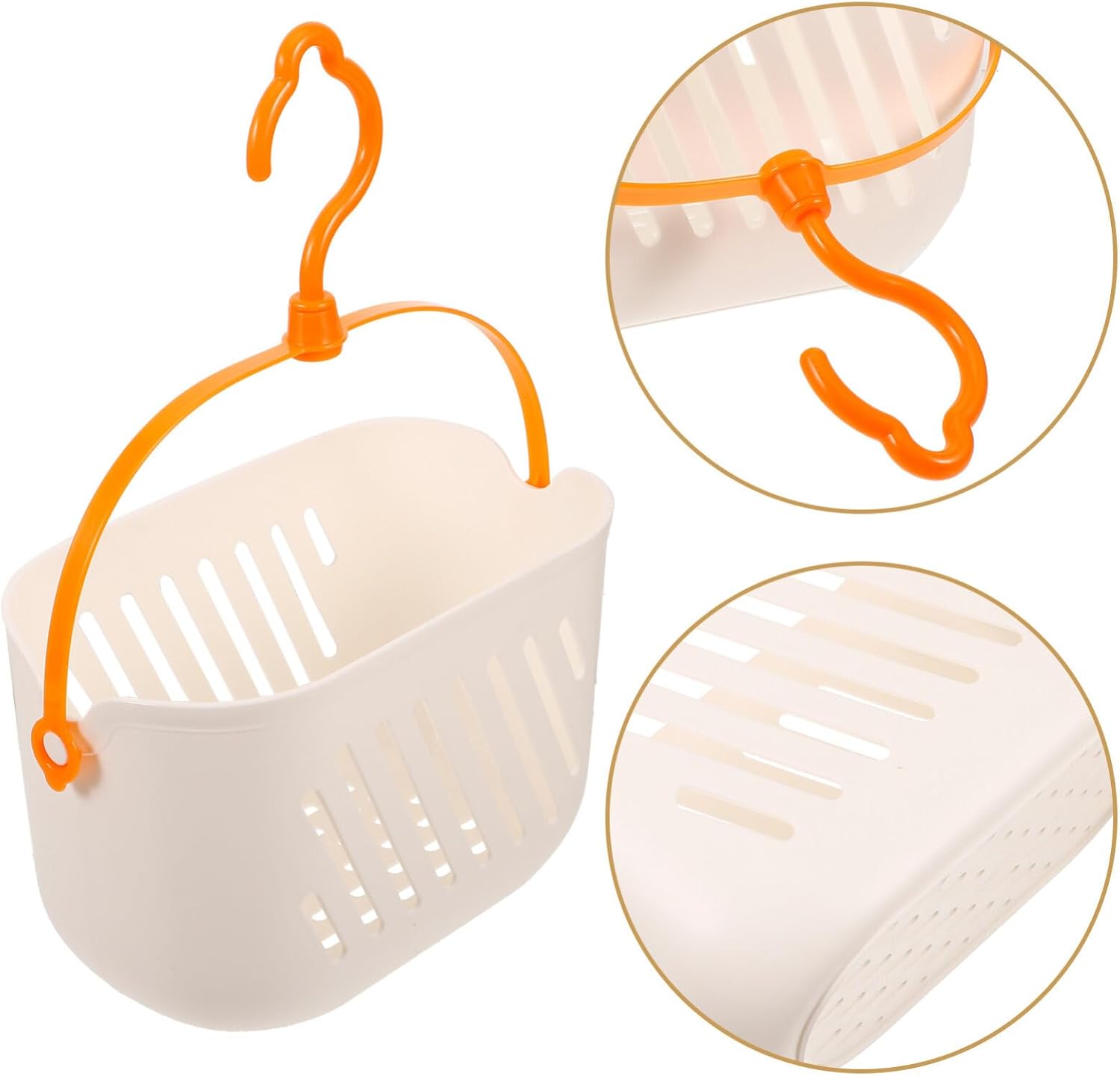 Ciieeo Hanging Shower Basket with Hooks and Drainage
