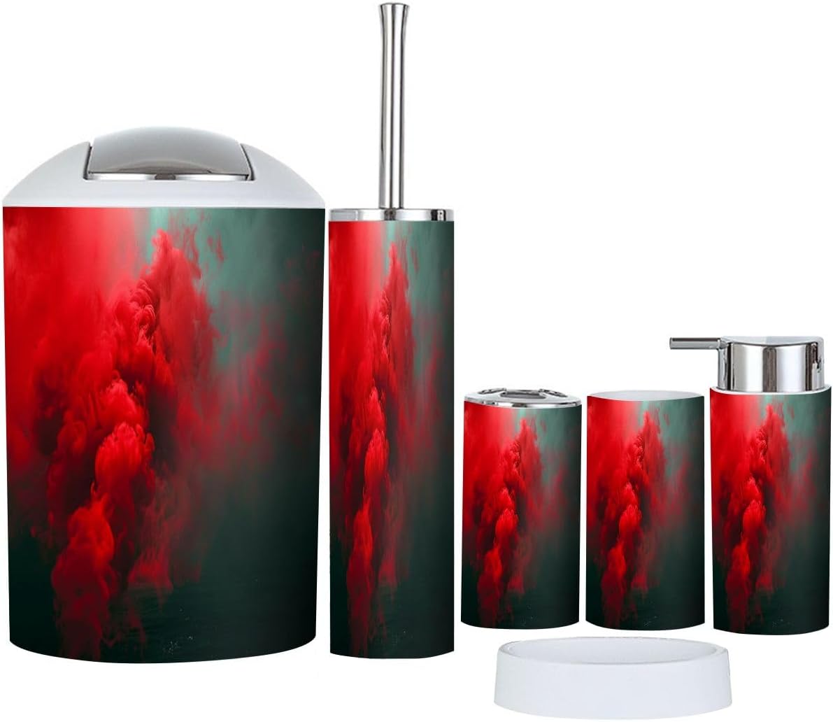 Boho Colorful 6-Piece Bathroom Accessory Set 1