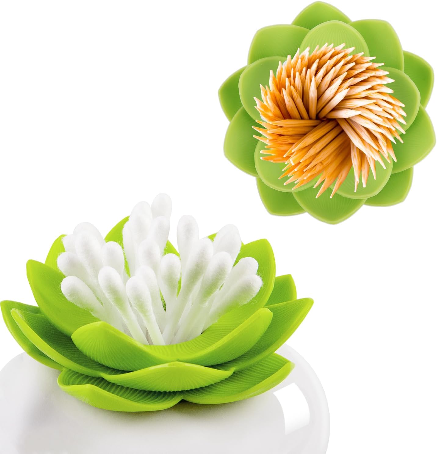 Bloss Lotus Cotton Swab Holder - Green 1