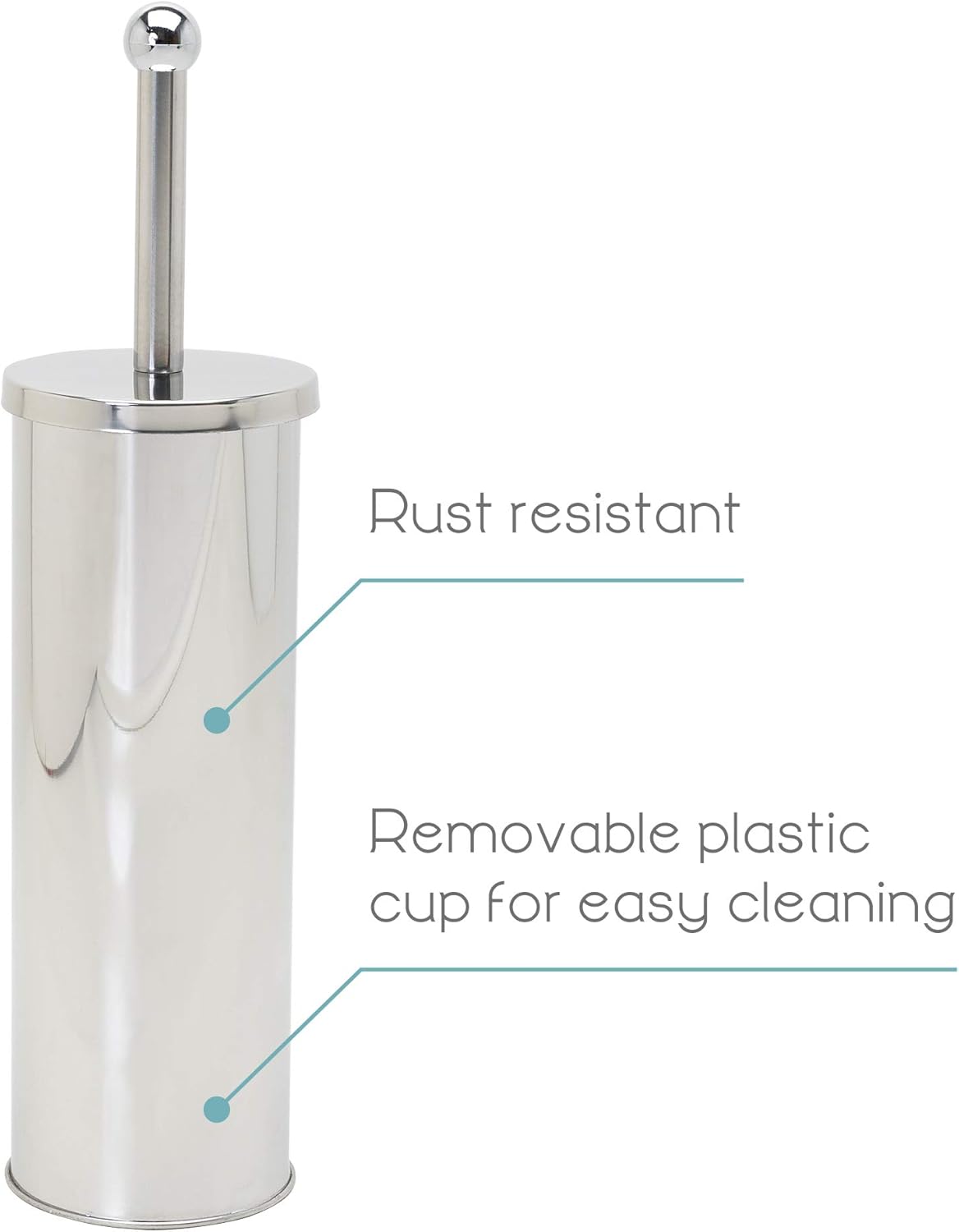 Zenna Home Toilet Brush Holder Set with Stainless Steel Brush