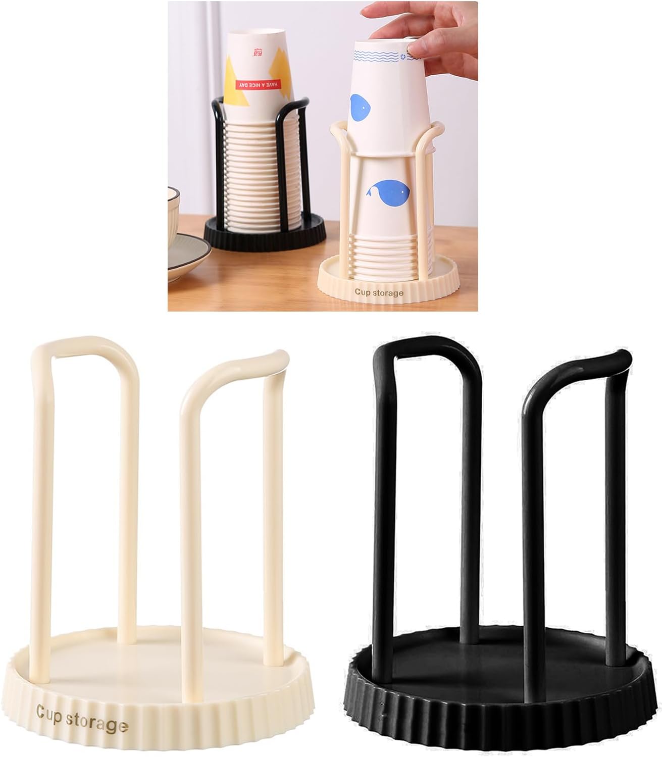 TNNOKL Paper Cup Dispenser with Holder for Kitchen and Bathroom