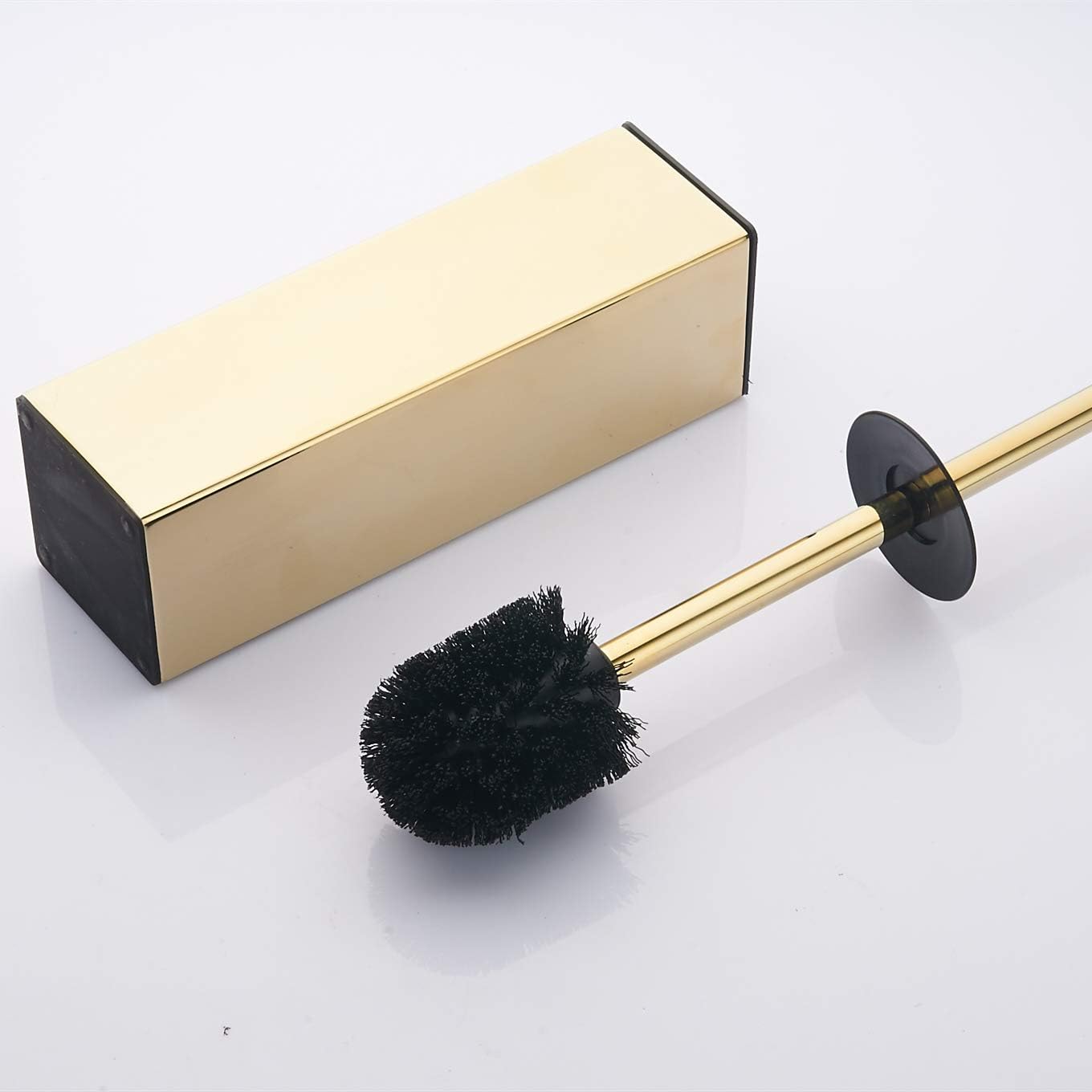 BGL Gold Toilet Brush with Holder - 304 Stainless Steel Space Saving Deep Cleaning