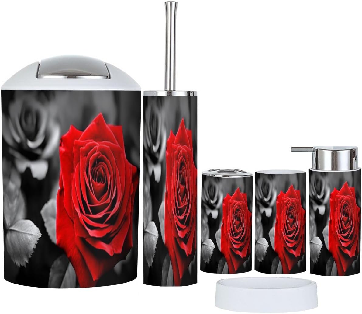 Bathroom Accessory Set 6 Piece Modern Boho Design