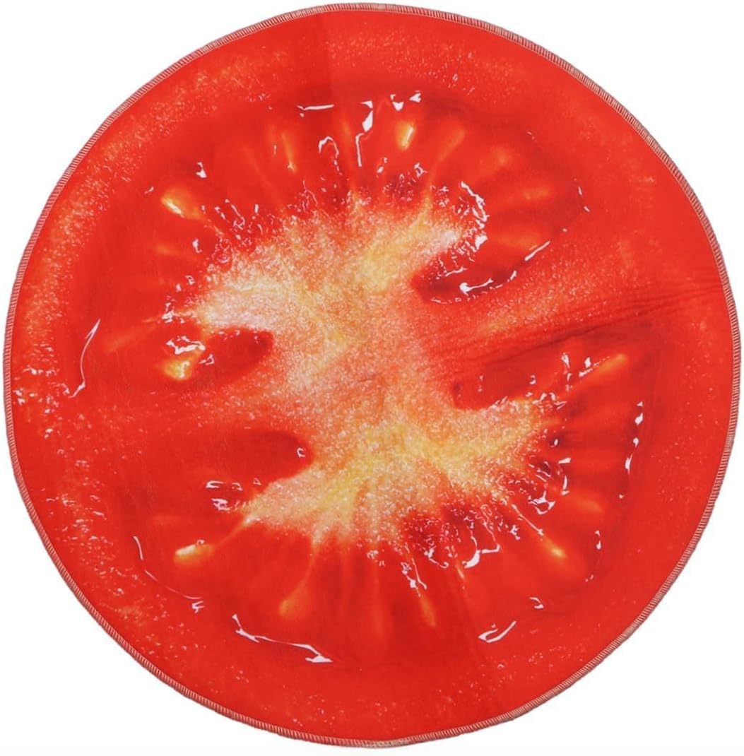Round Non-Slip Foot Mat with Fruit Design