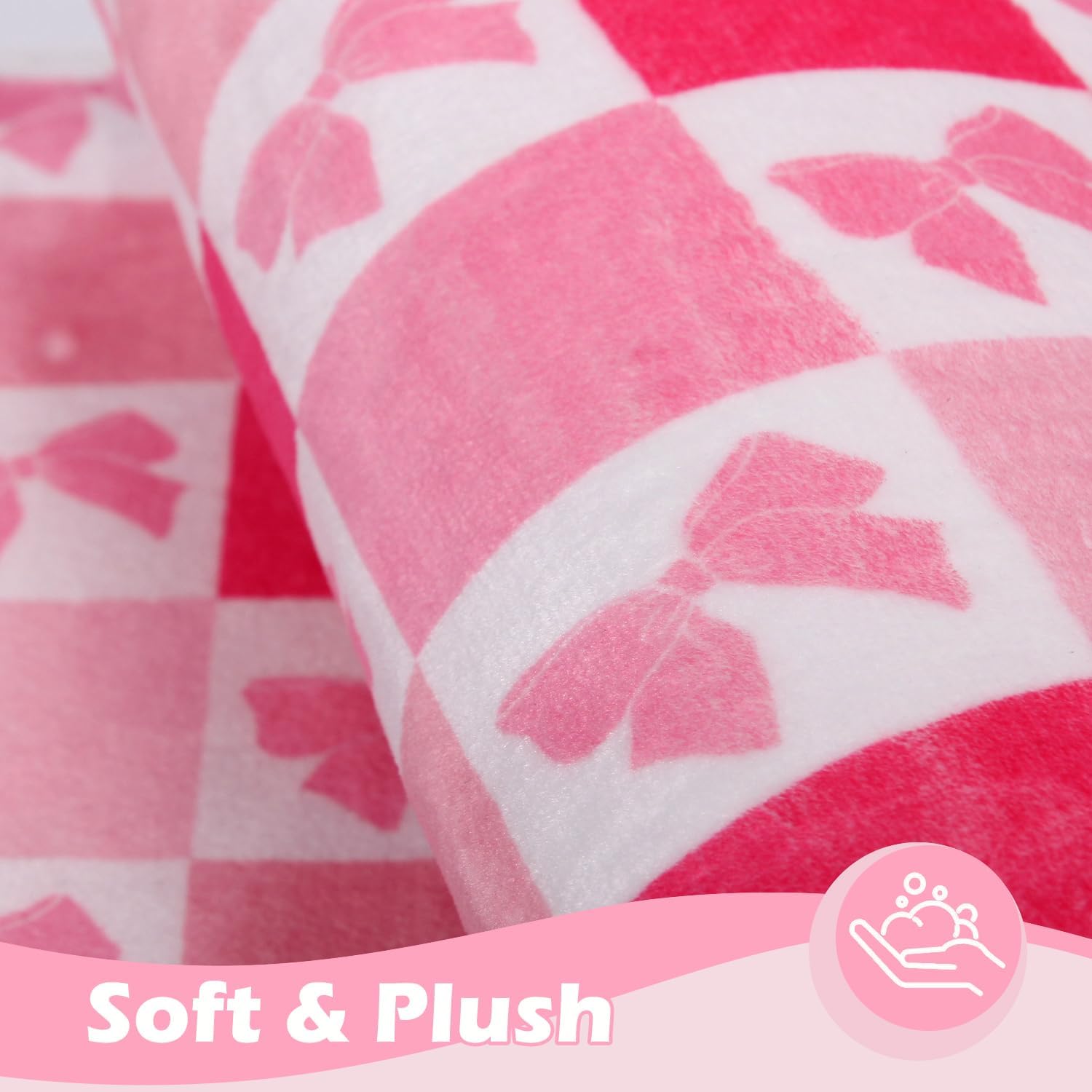 Pink Bow Bath Rug 16x48 Cozy Decor Rug