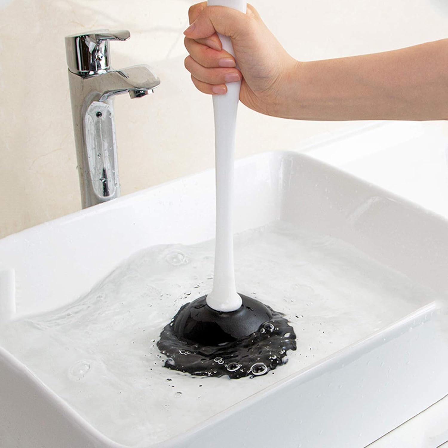 YQBUER Toilet Brush with Holder and Dredge - White Deep Cleaning Kit