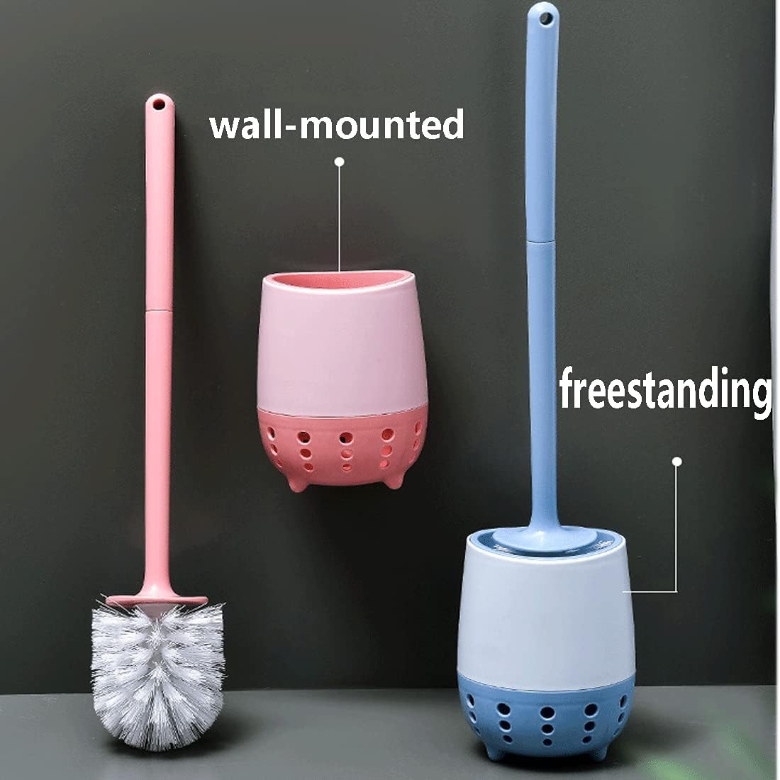 GYDMEG Toilet Brush with Holder Deep Cleaning Wall Mounted Quick Drying 360 Cleaning