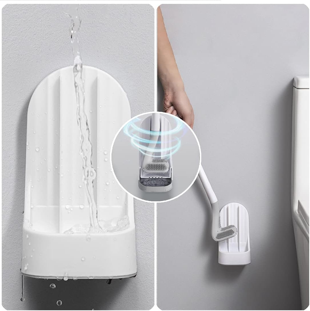 CYANLUX Long Handle Toilet Brush with Holder