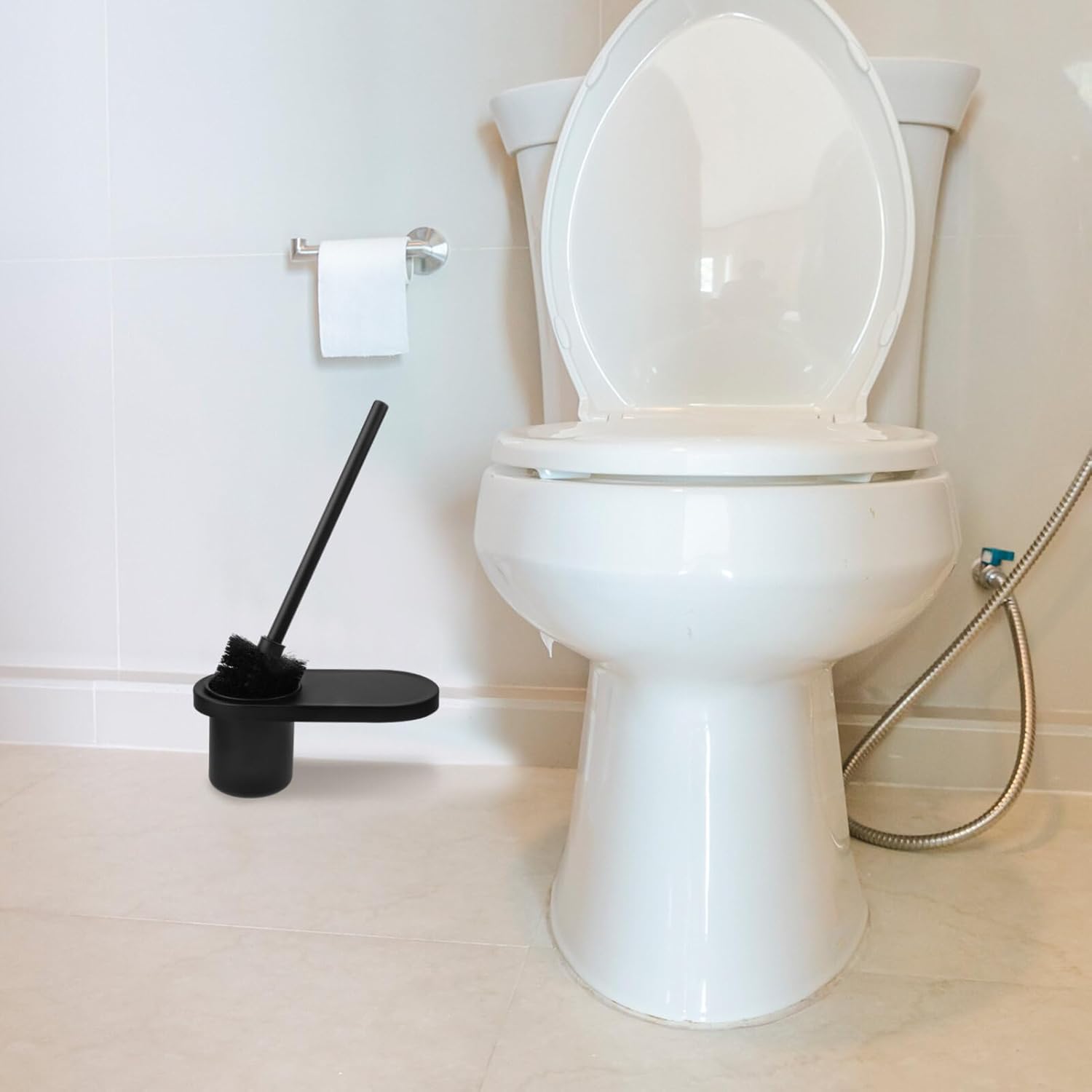 Toilet Brush and Plunger Set with Hidden Holder