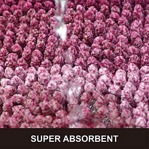 COSY HOMEER Fuchsia Bath Rug 28x18 Inch Non-Slip Super Soft