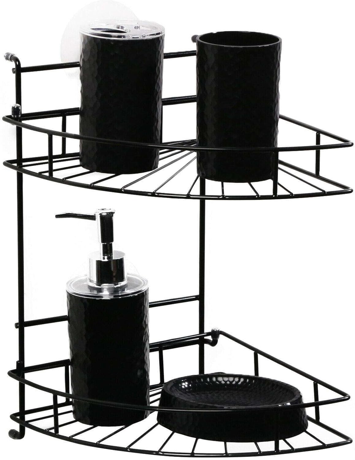 FINANCIALLY LIT LKOP 2 Tier Metal Shower Corner Shelf