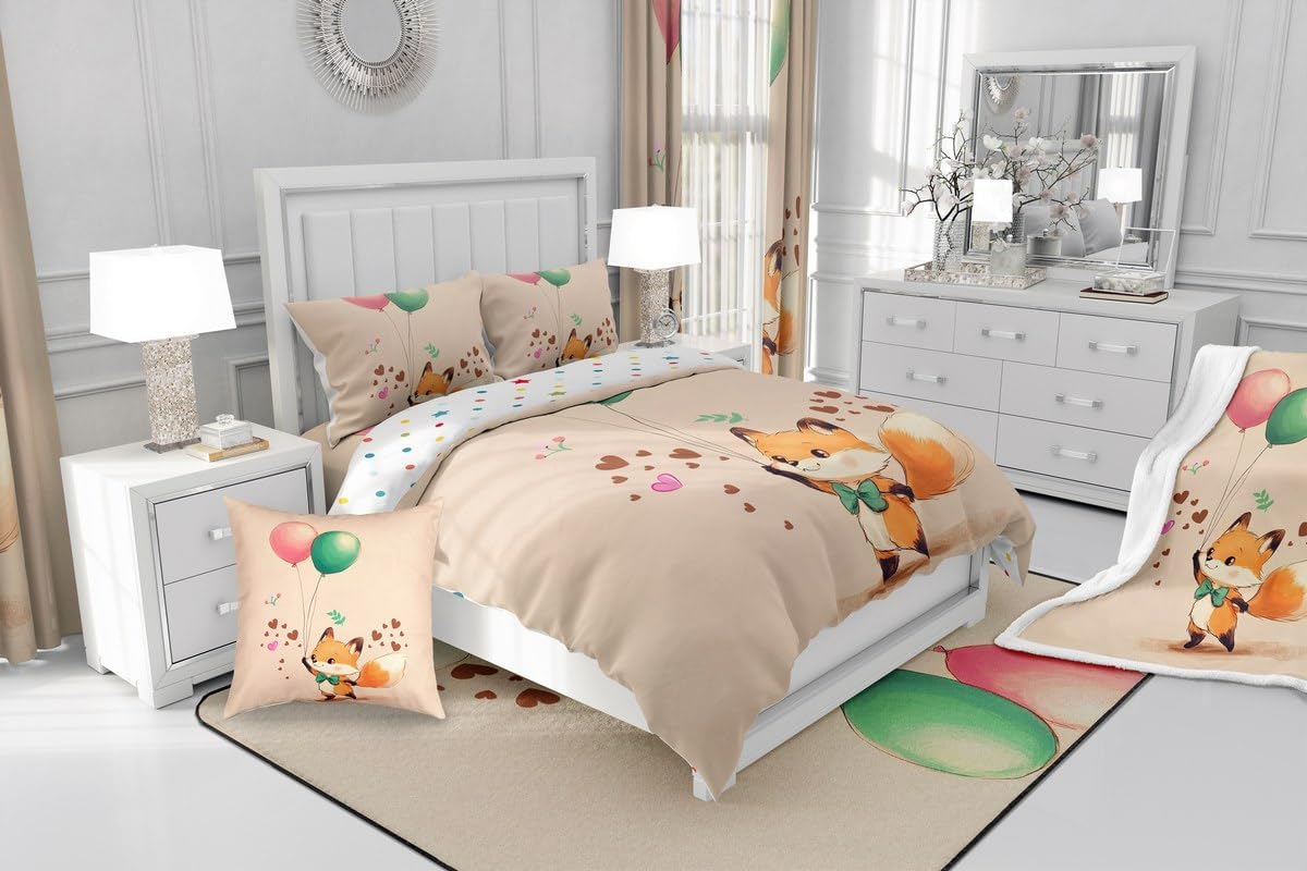 Jejeloiu Kids Cute Fox Bath Mats 16x24 Inch