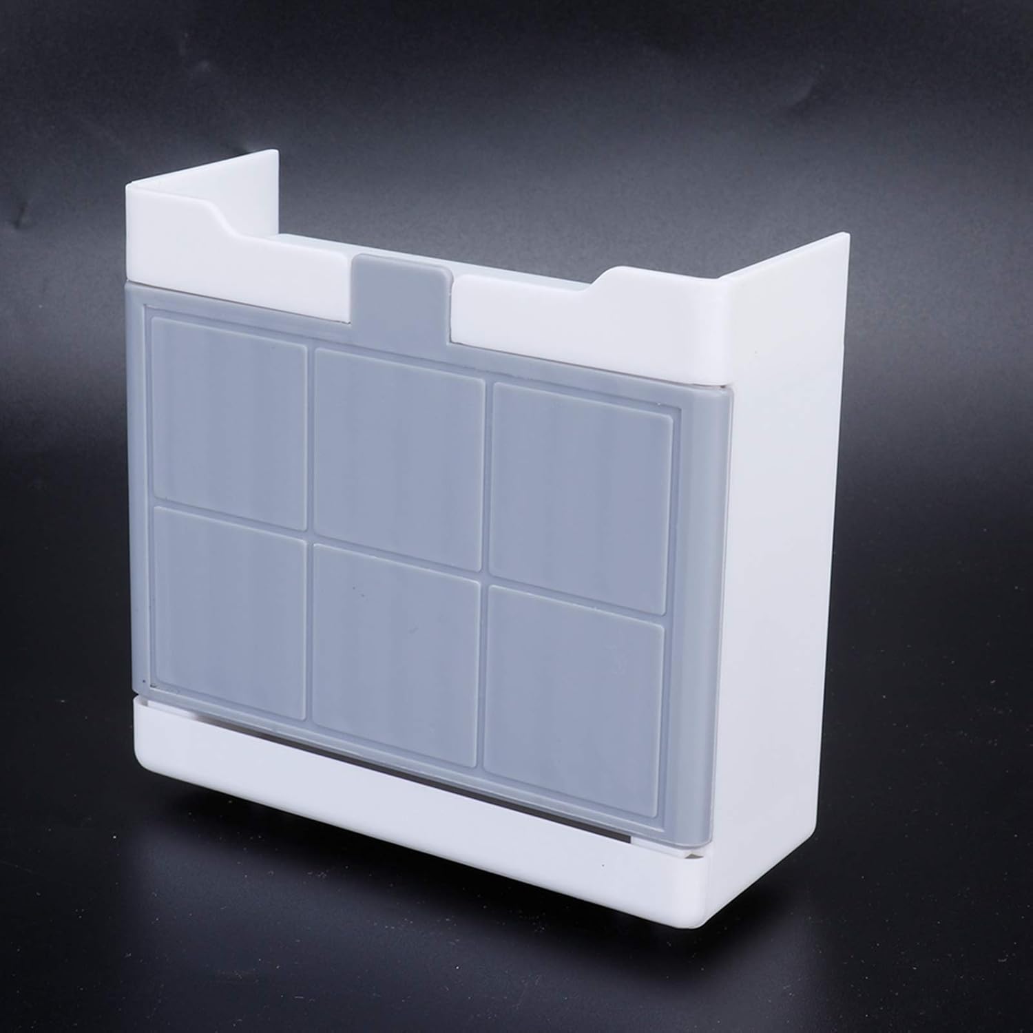 Fafeicy Gray Single Grid Shower Caddy with Drain Drawer and Hooks
