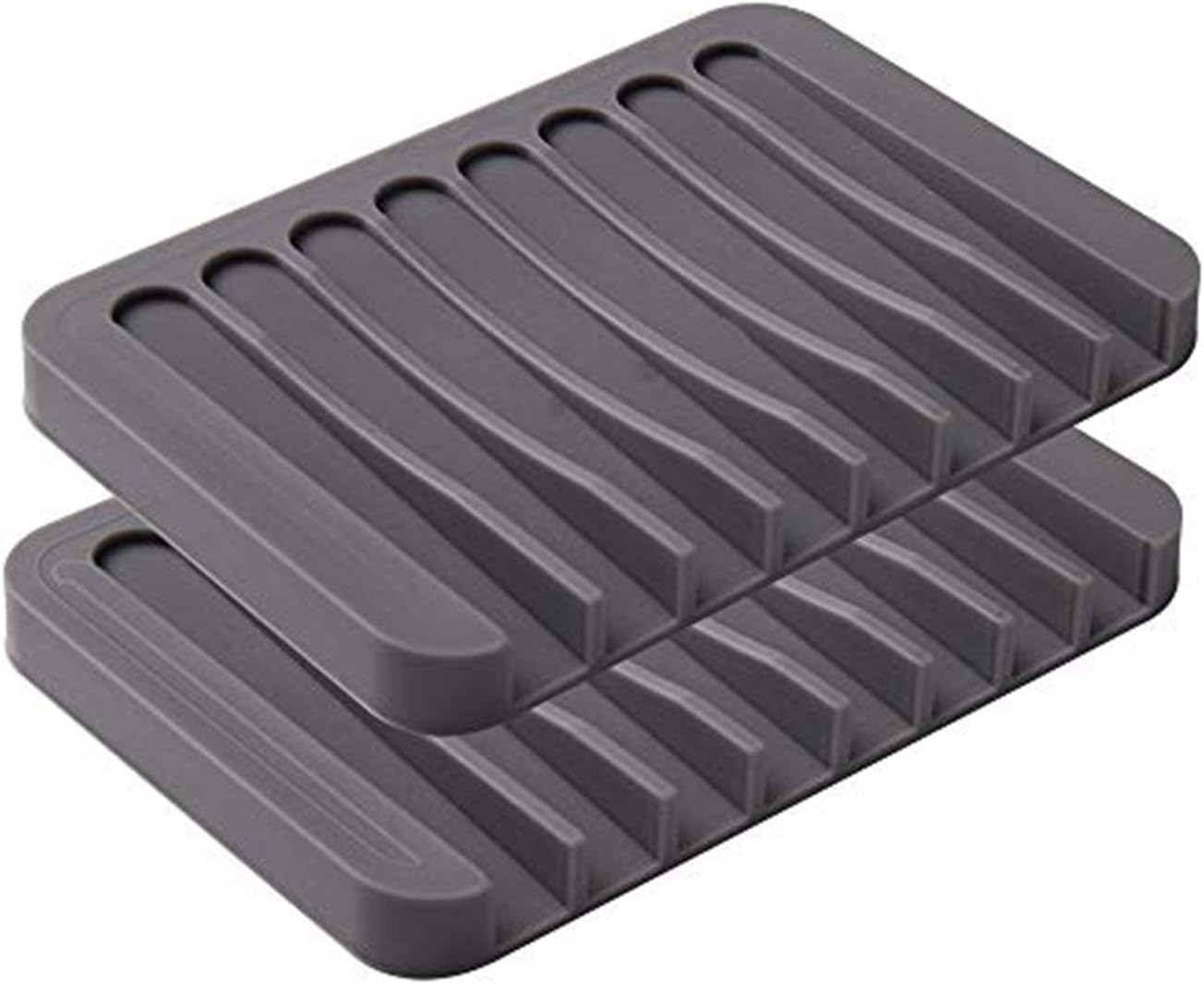 2PCS Soap Dish Holder Non-Slip Silicone Shower Drain