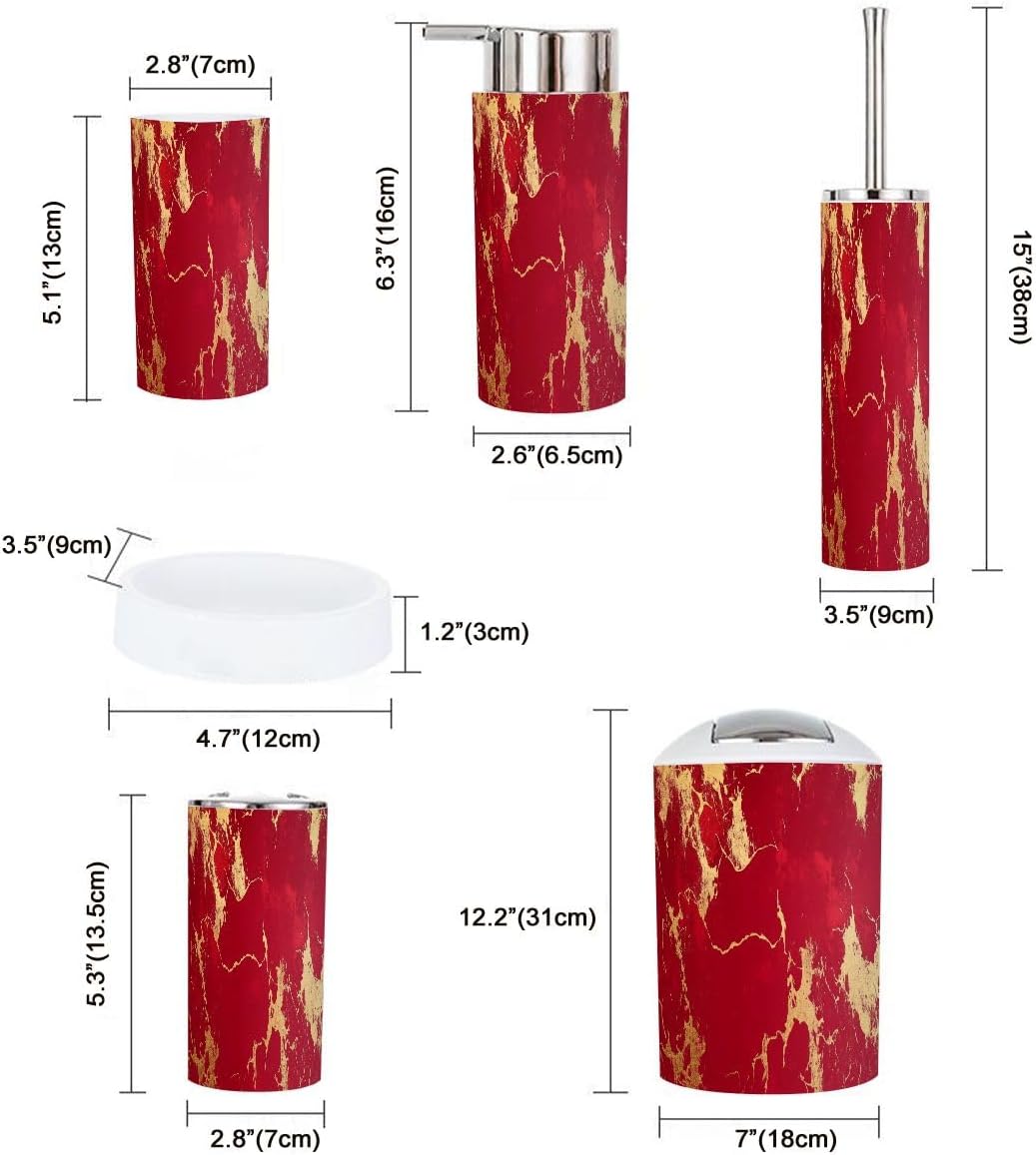Boho Modern 6 Piece Bathroom Accessory Set