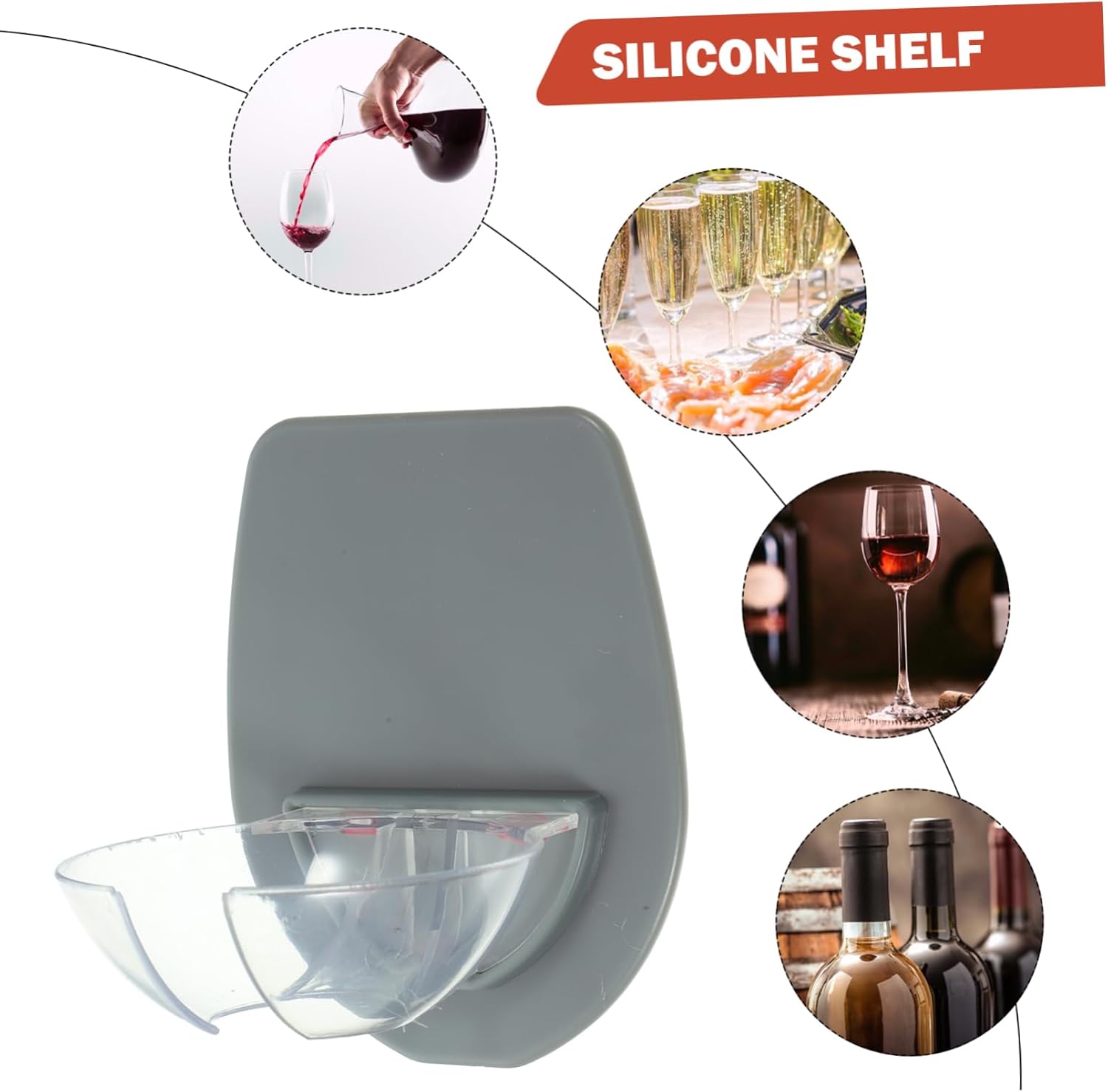 Cabilock Wall Cup Holder for Bathroom Kitchen Grey