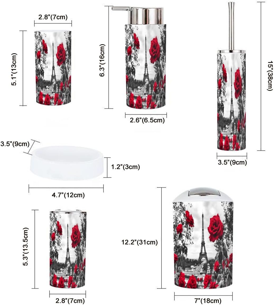 Boho Bathroom Accessory Set 6 Piece Modern