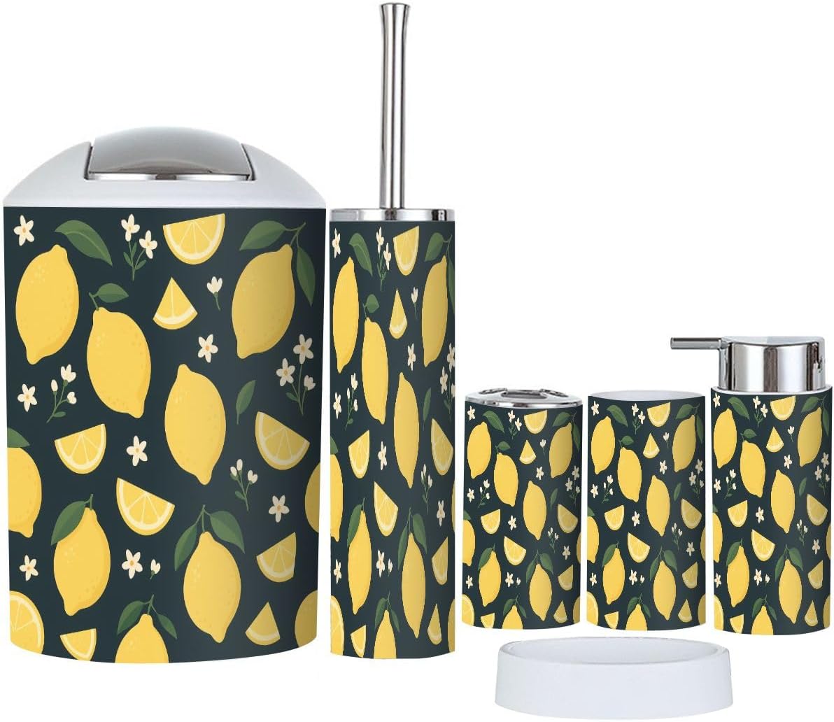 TRANQDEHOM 6-Piece Boho Tropical Bathroom Accessory Set